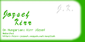jozsef kirr business card